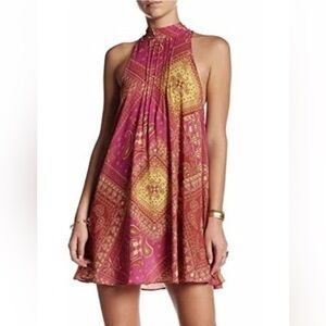 FREE PEOPLE Intimately Beaux High Neck Slip Dress With Open Back